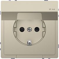 Розетка с заземлением без рамки Schneider Electric Merten D-Life 1-м. крышка шторки IP44 сахара