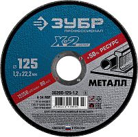 Круг отрезной по металлу, 125x1,2x22,23мм, ЗУБР Зубр — купить по цене от 50 ₽ | ПрофБезопасность