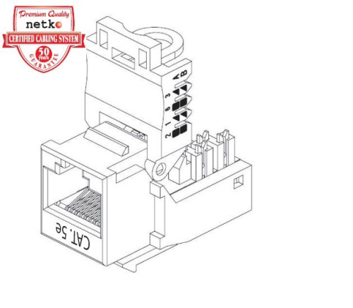 Модуль Keystone Netko Expert CKC неэкранированный, RJ-45, cat.5e, 90°, без инструмента, белый фото 3