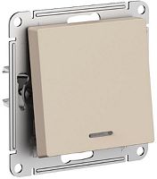 Выключатель с подсветкой без рамки Systeme Electric AtlasDesign 1-кл. песочный
