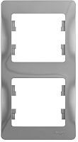 Рамка вертикальная Systeme Electric Glossa 2-м. алюминий