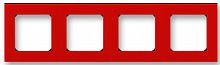 Рамка универсальная ABB EPJ Levit 4-м. красный/дымчатый чёрный картинка