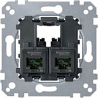 Розетка компьютерная без накладки без рамки Schneider Electric Merten System M 2-м. RJ45+RJ45 5e