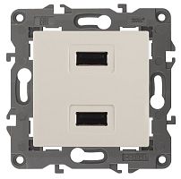 Розетка USB тип A+A без рамки Эра Elegance 2-м. 2100мА слоновая кость