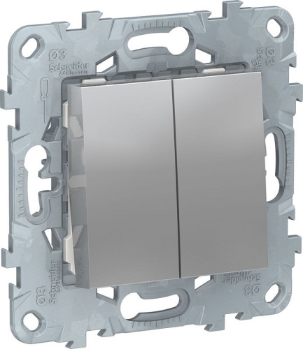 Переключатель без рамки Schneider Electric Unica New 2-кл. проходной алюминий, Schneider Electric, купить, цена, доставка, безопасность Переключатель без рамки Schneider Electric Unica New 2-кл. проходной алюминий Schneider Electric — купить по цене от 1 152 ₽ | ПрофБезопасность