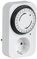 Розетка-таймер механическая IEK РТМ-2 15мин 24ч 96On/Off 16А IP20 белый