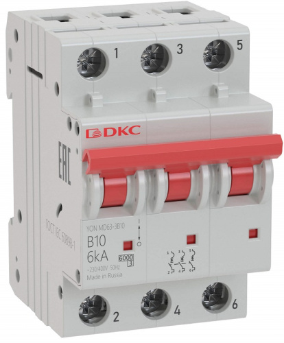 Выключатель автоматический DKC YON MD63 3п 6А B 10кА