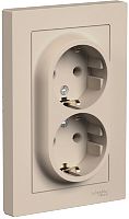 Розетка с заземлением Systeme Electric AtlasDesign 1-м. 2 мод. песочный