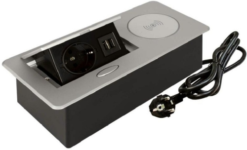 Розетка встраеваемая полуавтоматическая Sete 1-м.+беспроводная зарядка+2xUSB 210х108х72мм серый, Sete, купить, цена, доставка, безопасность Розетка встраеваемая полуавтоматическая Sete 1-м.+беспроводная зарядка+2xUSB 210х108х72мм серый Sete — купить по цене от 8 960 ₽ | ПрофБезопасность