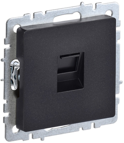 Розетка компьютерная без рамки IEK Brite РК10-БрЧ 1-м. RJ45 5e черный IEK — купить по цене от 1&nbsp;025 ₽ | ПрофБезопасность