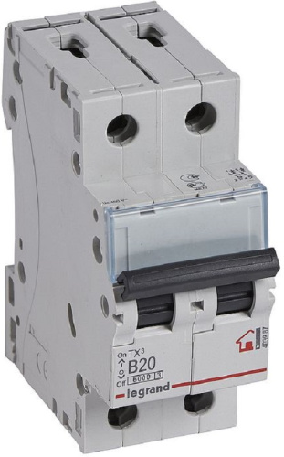 Выключатель автоматический Legrand TX3 6000 2п 20А B 6кА