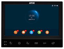 Монитор видеодомофона Atis AT-I-M741F/TW черный Atix — купить по цене от 10&nbsp;209 ₽ | ПрофБезопасность