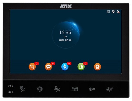 Монитор видеодомофона Atis AT-I-M741F/TW черный Atix — купить по цене от 10&nbsp;209 ₽ | ПрофБезопасность