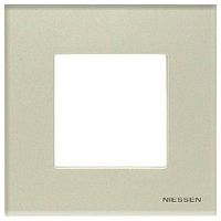 Рамка универсальная ABB Niessen Zenit 1-м. 2 мод. N2271 CP стекло жемчужное