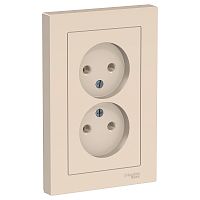Розетка без заземления Systeme Electric AtlasDesign 1-м. 2 мод. бежевый
