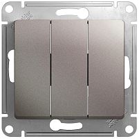 Выключатель без рамки Systeme Electric Glossa 3-кл. платина