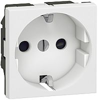 Розетка с заземлением Legrand Mosaic для кабель-канала Metra 1-м. 2 мод. шторки белый