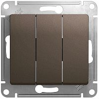 Выключатель без рамки Systeme Electric Glossa 3-кл. шоколад