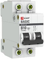 Выключатель автоматический EKF Basic ВА47-29 2п 10А B 4.5кА
