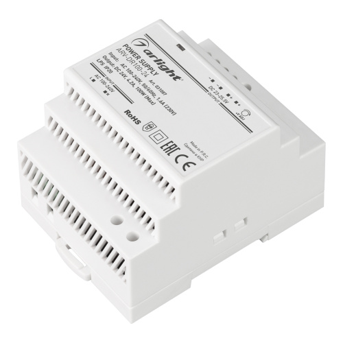 Блок питания на DIN-рейку Arlight 24В ARV-DR100-24 4.2A 100W IP20, Arlight, купить, цена, доставка, безопасность Блок питания на DIN-рейку Arlight 24В ARV-DR100-24 4.2A 100W IP20 Arlight — купить по цене от 6 175 ₽ | ПрофБезопасность