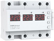 Реле напряжения трехфазное цифровое на DIN-рейку Rbuz D6-40 red многофункциональное 40А 0-400А