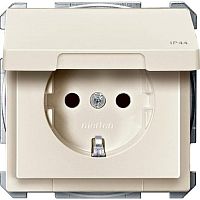 Розетка с заземлением без рамки Schneider Electric Merten Antique 1-м. крышка шторки IP44 бежевый
