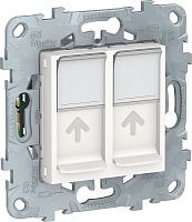Розетка компьютерная без рамки Schneider Electric Unica New 2-м. RJ45+RJ45 5e белый Schneider Electric — купить по цене от 2&nbsp;454 ₽ | ПрофБезопасность