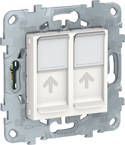 Розетка компьютерная без рамки Schneider Electric Unica New 2-м. RJ45+RJ45 5e белый, Schneider Electric, купить, цена, доставка, безопасность Розетка компьютерная без рамки Schneider Electric Unica New 2-м. RJ45+RJ45 5e белый Schneider Electric — купить по цене от 2 454 ₽ | ПрофБезопасность