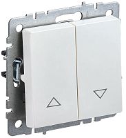 Выключатель жалюзи без фиксации без рамки IEK Brite ВС10-1-5-БрЖ 2-кл. жемчуг