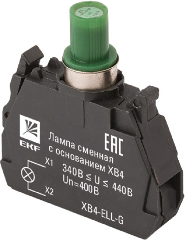 Ламповый блок подсветки светодиодный EKF PROxima XB4 400В зеленый
