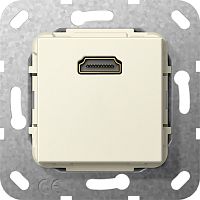 Розетка HDMI без рамки Gira System55 1-м. 16А кремовый глянец Gira — купить по цене от 11&nbsp;030 ₽ | ПрофБезопасность