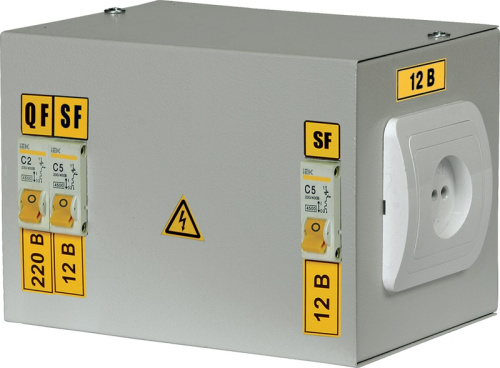 Ящик с понижающим трансформатором ЯТП IEK 220/24В 0,25кВа IP30