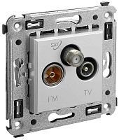 Розетка TV+FM+SAT Оконечная без рамки DKC Avanti 3-м. закаленная сталь