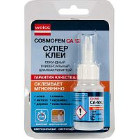 Клей цианоакрилатный Cosmo CA-500.200 / Cosmofen CA12 20 мл Weiss — купить по цене от 369 ₽ | ПрофБезопасность
