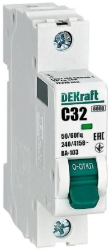 Выключатель автоматический DEKraft ВА-103 1п 32А C 6кА