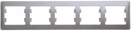 Рамка горизонтальная Systeme Electric Glossa 5-м. алюминий Systeme Electric — купить по цене от 690 ₽ | ПрофБезопасность фото 2