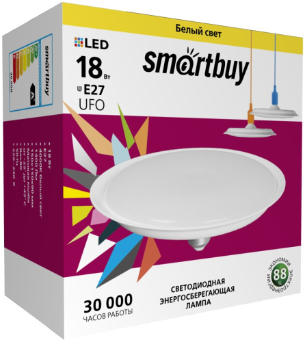 Лампа светодиодная Smartbuy-UFO-18W/4000/E27, Smartbuy, купить, цена, доставка, безопасность Лампа светодиодная Smartbuy-UFO-18W/4000/E27 Smartbuy — купить по цене от 400 ₽ | ПрофБезопасность
