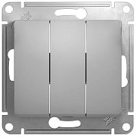Выключатель без рамки Systeme Electric Glossa 3-кл. алюминий Systeme Electric — купить по цене от 708 ₽ | ПрофБезопасность
