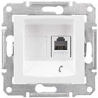 Розетка телефонная без рамки Schneider Electric Sedna 1-м. RJ11 белый