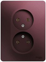 Розетка без заземления Systeme Electric Glossa 1-м. 2 мод. баклажан