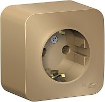 Розетка с заземлением накладная Systeme Electric Blanca 1-м. титан