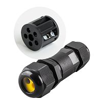 Кабельный коннектор I-образный 2-контактный Feron LD521 черный (LD521)