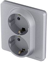 Розетка с заземлением без рамки Legrand Inspiria 1-м. 2 мод. алюминий