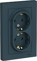Розетка с заземлением Systeme Electric AtlasDesign 1-м. 2 мод. изумруд