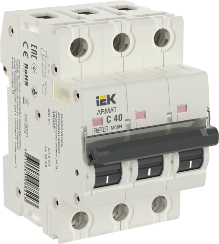 Выключатель автоматический IEK ARMAT M06N 3п 40А C 6кА