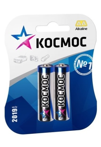 Элемент питания Космос LR6 BP-2 (блист.2 шт) AA алкалиновая (батарейка)