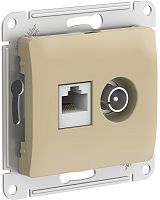 Розетка RJ45+TV Оконечная без рамки Systeme Electric Glossa 2-м. титан