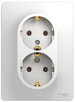 Розетка с заземлением Systeme Electric Glossa 1-м. 2 мод. белый