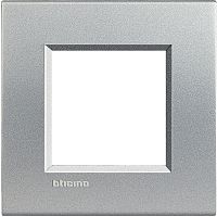 Рамка прямоугольная Legrand BTicino LivingLight 2 мод алюминий