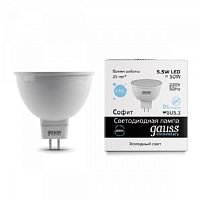 Лампа светодиодная Gauss Elementary MR16 Софит GU5.3 220В 5.5Вт 470Лм 6500К 50х45мм Gauss — купить по цене от 125 ₽ | ПрофБезопасность